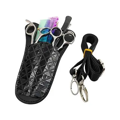 Hair Scissors Pouch With Adjustable Shoulder Strap For Makeup Brushes Salon • £8.48
