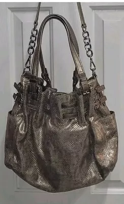 Michael Kors Pebbled Leather Metallic Gold Large Hobo Shoulder Bag • $27