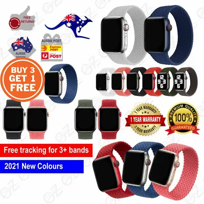 $9.45 • Buy For Apple Watch 6 5 4 3 SE 38/40/42/44 Mm Nylon Band Braided Solo Loop Strap