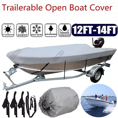 12ft-14ft Heavy Duty Trailerable Marine Grade Open Boat Cover Fishing Boat AU • $37.04