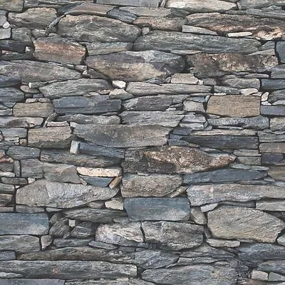 Natural Stone Slate Wall Charcoal Realistic 3d Effect Feature Wallpaper 1281 • £9.09