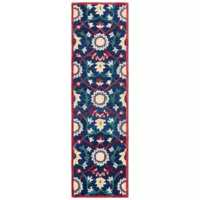 SAFAVIEH Blossom BLM564N Handmade Navy / Red Rug • $84.99