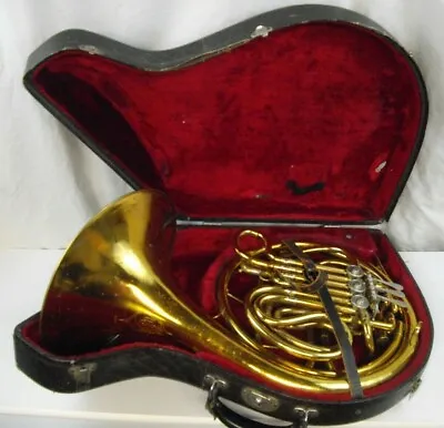 $2350 • Buy Usa (conn/king/york Stencil?)  Schmidt Wrap  Lacquered Brass Double French Horn