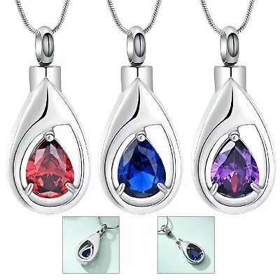 Teardrop Keepaske Necklace For Cremation Ashes Holder Memorial Jewelry Gift • $8.99