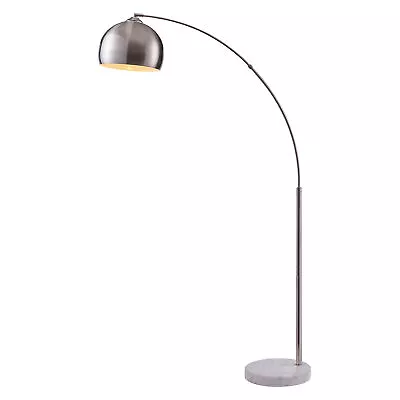 £104.99 • Buy Teamson Home Standard Arc Curved Floor Lamp, Modern Lighting, Silver Nickel