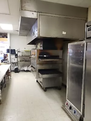 Complete Pizza Shop With Middleby Marshall Double Gas Conveyor Oven And Hood • $15000