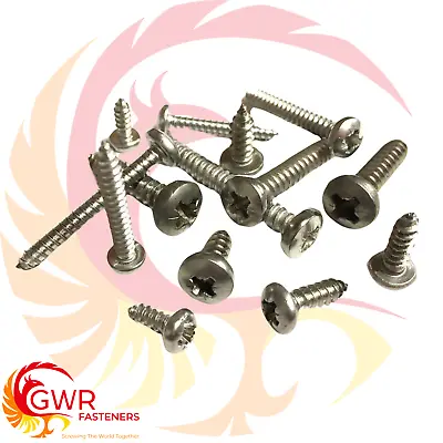 No. 6 8 10 12 Pozi Pan Head Self Tapping Screws - A2 Stainless Steel Tapper • £43.93