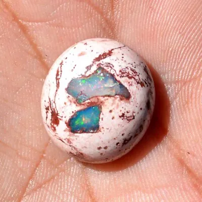 16.15 Cts 100% Natural Mexican Multi Fire Opal Cabochon 18 X 20 Mm Gemstone HE64 • £17.16