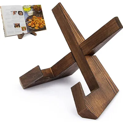 Cookbook Stand Handmade Wooden Cookbook Holder Recipe Book Holders For Display • £8.21