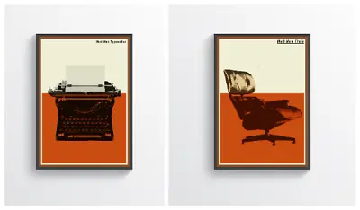 Mad Men Type Writer Chair Inspired Movie Poster A5-A4-A3-A2-A1 Or FRAMED OPTION • £4.99