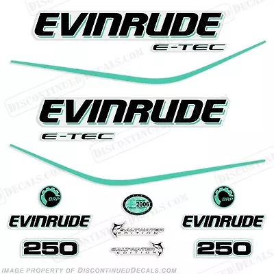 Fits Evinrude 250hp Custom Color Aqua E-Tec Outboard Decals-2004-2008 • $124.95