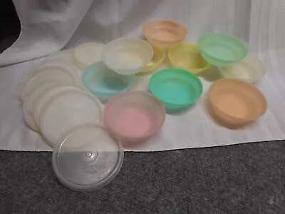 Vintage Tupperware  #154 Bowls Cereal Bowls Pastel Colors Lot Of 10 W/Lids • $48