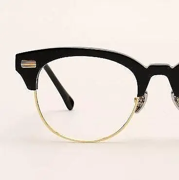 Black Gold Browline Glasses Combination Vintage 1960s Style Glasses Malcolm X • $134
