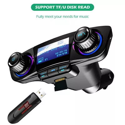 Bluetooth Car FM Transmitter MP3 Player Hands Free Radio Adapter Kit USB Charger • $13.75