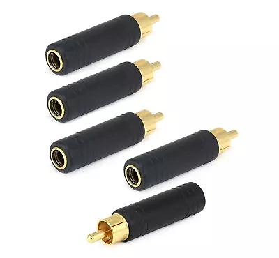 5pc 6.35mm 1/4  Mono Female Jack To RCA Male Plug Audio Adapter Cable Converter • $214.94