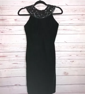 Jessica McClintock Black Velvet Cocktail Dress Size 2 • $29.99