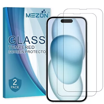 [2 Pack] IPhone 15 (6.1 ) Premium 2.5D HD Tempered Glass Protectors By MEZON • $14.99