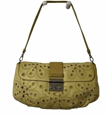 Moschino Cheap And Chic Soft Yellow Leather Medium Shoulder Bag With Key • $28