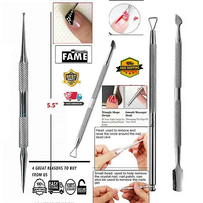 Nail Art Dotting Tool UV Gel Polish Remover Triangle Stick Cuticle Peeler Beauty • $2.91