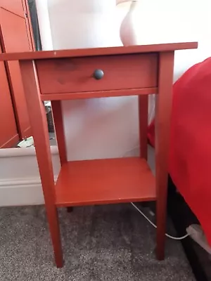  IKEA Hemnes Wood Red  Bedside Table - London SW17 • £35