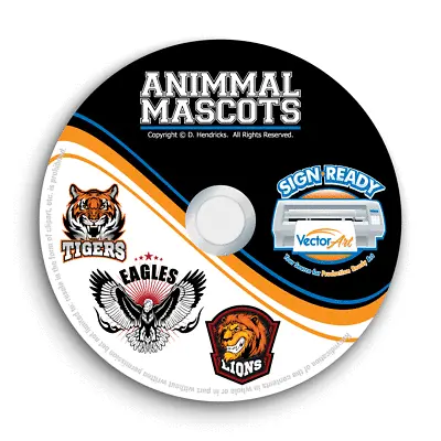 Animal Sports Mascot Clipart-vector Clip Art Images +t-shirt Design Templates Cd • $29.95