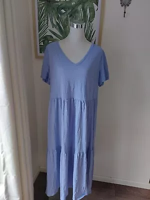 Boho Hippie Dress XXL Bohemian Summer Balloon Sleeve Maxi Lavender Plus Curvy • $23.99