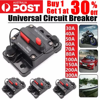 $15.99 • Buy 30A-300A AMP Car Circuit Breaker Fuse Reset Waterproof 12V-48V DC Car Boat Auto