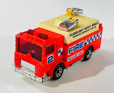 1991 Matchbox MB57 Mack Auxiliary Power Truck Orange Fire Rescue Unit Diecast • $4.99