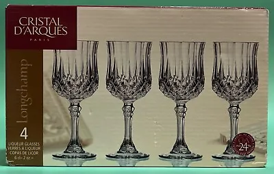 Longchamp Set Of 4 Cristal D'Arques 2 Oz Glasses Cordial Liqueur Sherry Crystal • $28