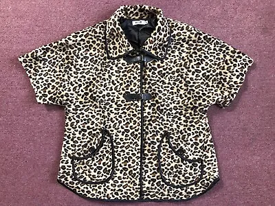 Moschino Cheap And Chic Womens Medium Leopard Cheetah Print Faux Fur Shirt Coat • $89