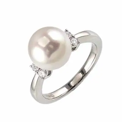 MIKIMOTO Akoya Pearl 8.8mm Diamond Ring Platinum Size4.5(US) 90216747 • $587.84