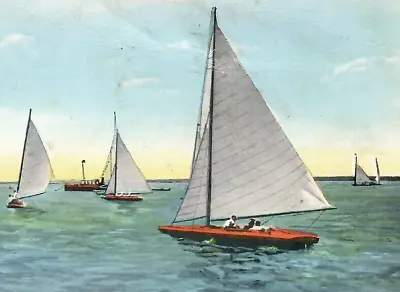 Vintage Postcard Yacht Racing Scenes Near Quantico Virginia Boats Ocean Bay VA • $5.99