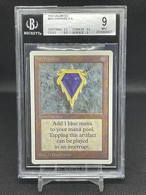 MTG Magic The Gathering Unlimited Mox Sapphire BGS 9 Reserved List Power 9 Card • $7999.99