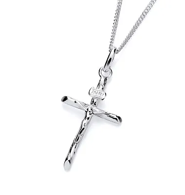 925 Sterling Silver Crucifix Cross Pendant Necklace & 16 18 20 Inch Chain • £8.95