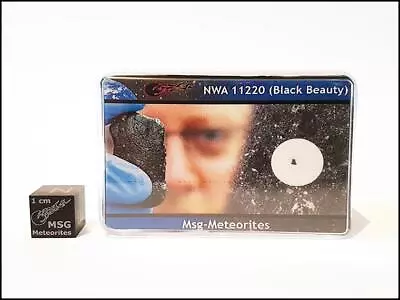 NWA 11220 Black Beauty Martian Meteorite Part Slice Display Box *From Mars* M • $64.75