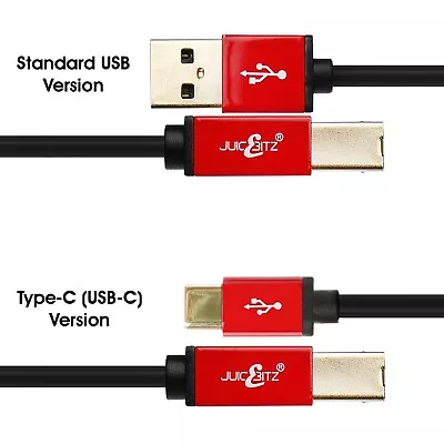 Premium USB Or USB-C Shielded Printer Scanner MIDI System Deck Cable Lead Type-B • £7.99