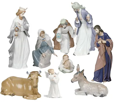 Nao By Lladro 9-piece Gloss Nativity Set & Angel Brand Nib Christmas Save$ F/s • $1853.77