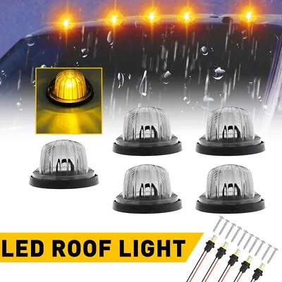 5Pcs Clear Housing [Amber LED] Cab Roof Running Light For 73-87 Chevy/GMC C/K • $22.99