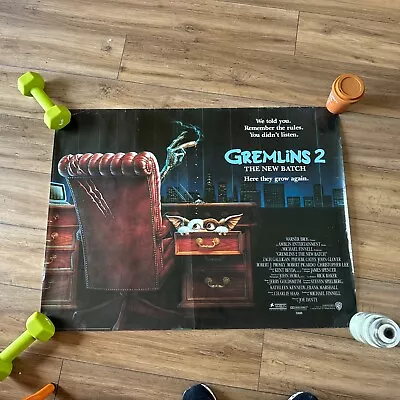 Gremlins 2 II 1990 Warner Bros Original Vintage Quad Movie Cinema Poster • £79.99