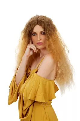 RnB Beauty (Beyonce Lemonade) Long Blonde Brown 80s Perm Womens Costume Wig -... • $29.99