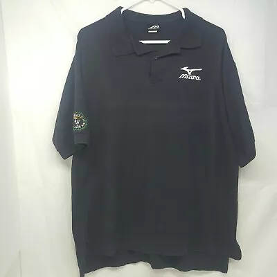 Mizuno Mens Polo Baseball Shirt  Embroidered Logo Black XL • $4.50