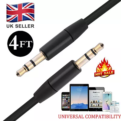 Aux Cord 3.5mm Male To Male Auxiliary Audio Cable For Car Headphone IPhone UK • £2.80