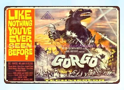 1961 Gorgo Horror Movie Poster Metal Tin Sign Decorative Reproductions • $18.87