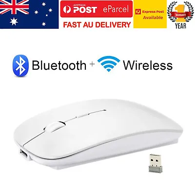 $16.29 • Buy 2.4 GHz Optical Wireless Bluetooth Slim Rechargeable Mouse Mice For Laptop PC AU
