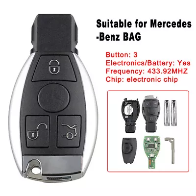 Remote Car Key Fob 3-Button For Mercedes Benz S450 S500 S550 S600 C63 E63 AMG • $33.98