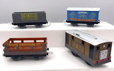 Thomas Trackmaster Fireworks Cargo Cars & Toby Motorized Train Engine Lot 2009 • $21.99