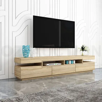 $309.95 • Buy 200cm TV Stand Cabinet 2 Doors 1 Drawer Entertainment Unit Storage Shelf - Oak