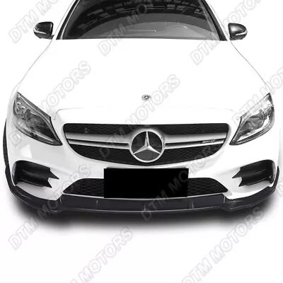 For 2019-2021 Mercedes W205 C-Class Unpainted Black Front Bumper Body Kit Lip • $52.99