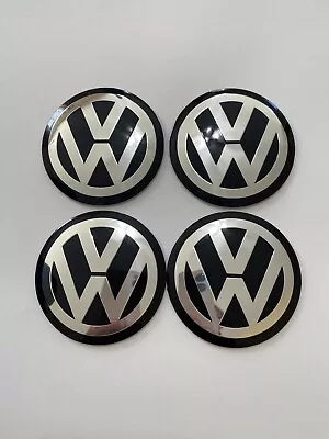 4pcs 3D Black Silver 56mm  Wheel Center Caps Sticker • $24.99