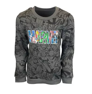 Boys Kids Children MARVEL AVENGERS Swearshirt Long Sleeve JUMPER Top Age 3-10 UK • £9.97